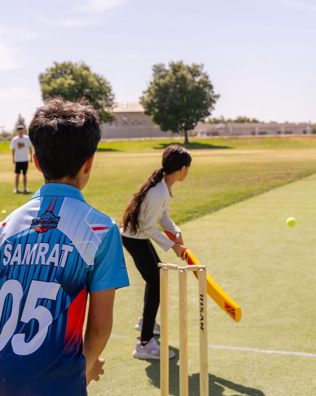 Youth bowler in training session